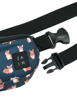 Сумка на пояс 417 "Корги синие" - фото 5629